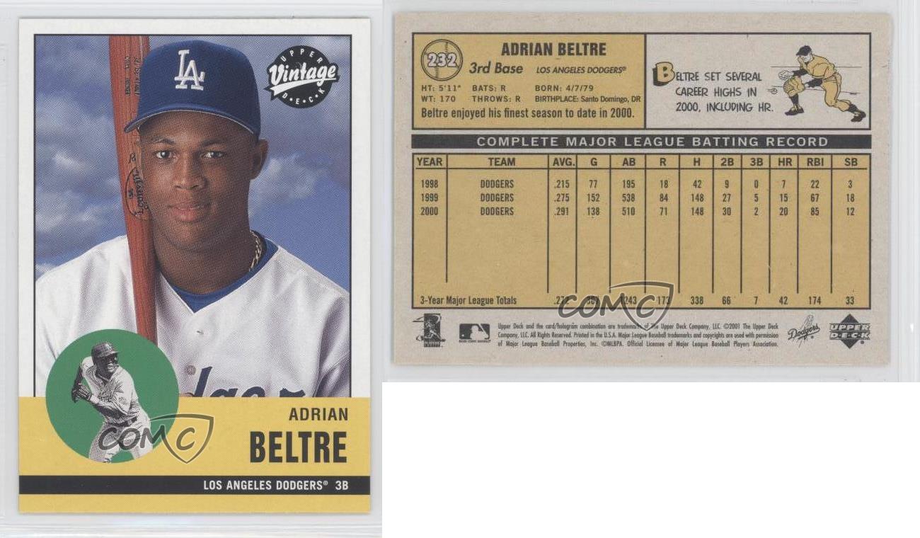 2001 Upper Deck Vintage #232 Adrian Beltre - Dodgers 