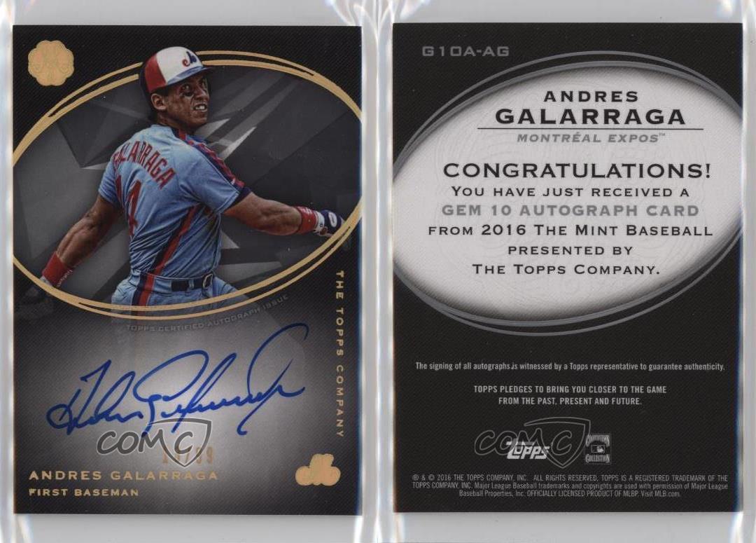 Topps The Mint Gem 10 2016 automático/99 Andres Galarraga #G10A-AG automático - Imagen 3 de 4