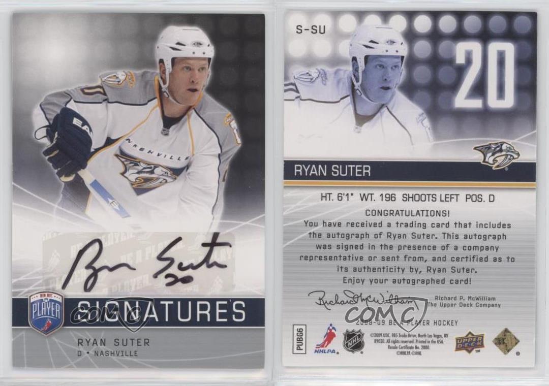 2008-09 Upper Deck Be a Player Signatures Ryan Suter #S-SU Auto - Zdjęcie 4 z 4