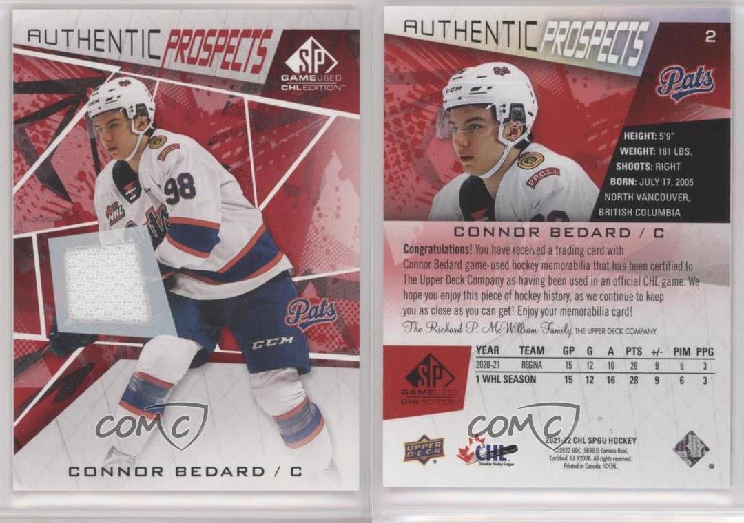 Auction: 2021-22 Upper Deck SP Game Used CHL Edition - [Base] - Red Jersey  #2 Connor Bedard