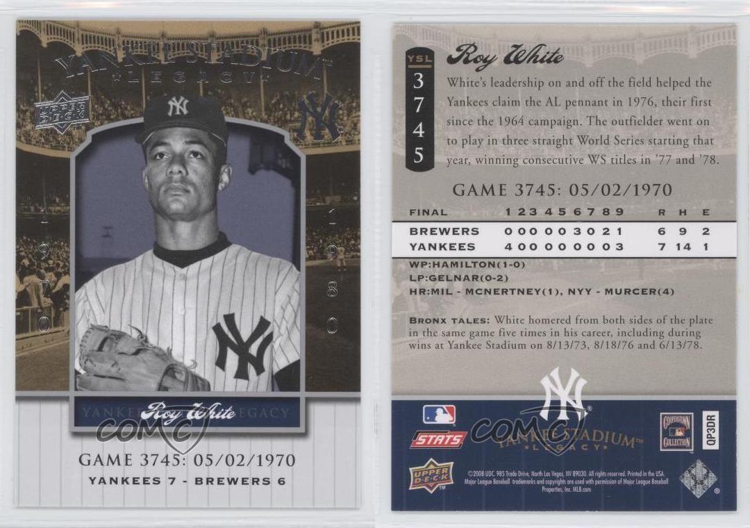 2008 Upper offres Deck Yankee Stadium Legacy Roy blanc #YSL3745