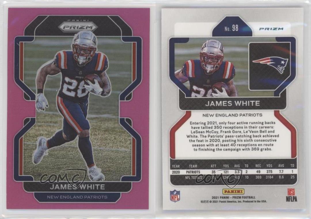 2021 Panini Prizm Pink James White #98 New England Patriots