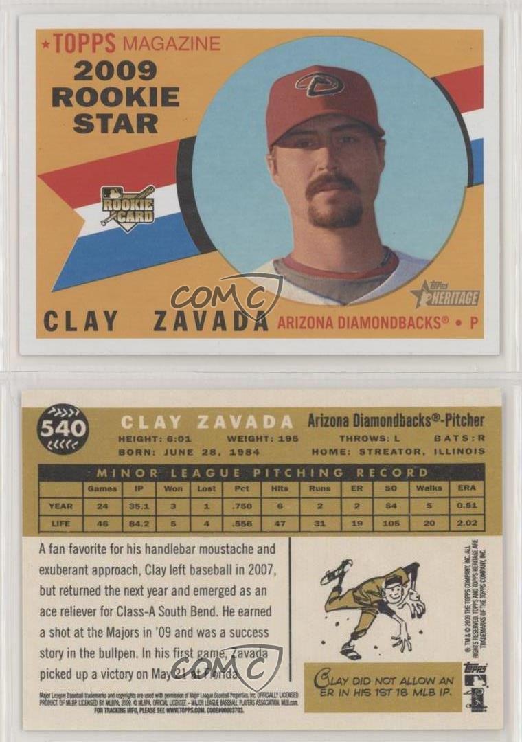 09 Topps Heritage Clay Zavada 540 Rookie Ebay