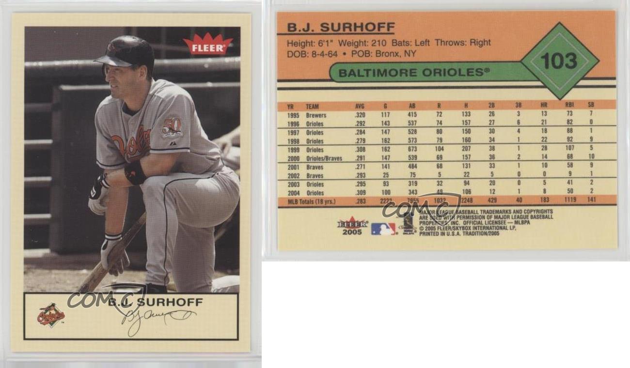 2005 Fleer Tradition #103 B.J. Surhoff - Baltimore Orioles (Baseball Cards)  at 's Sports Collectibles Store