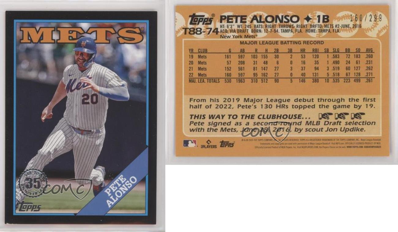 2023 Series 1 1988 Topps Baseball #T88-74 Pete Alonso - New York Mets