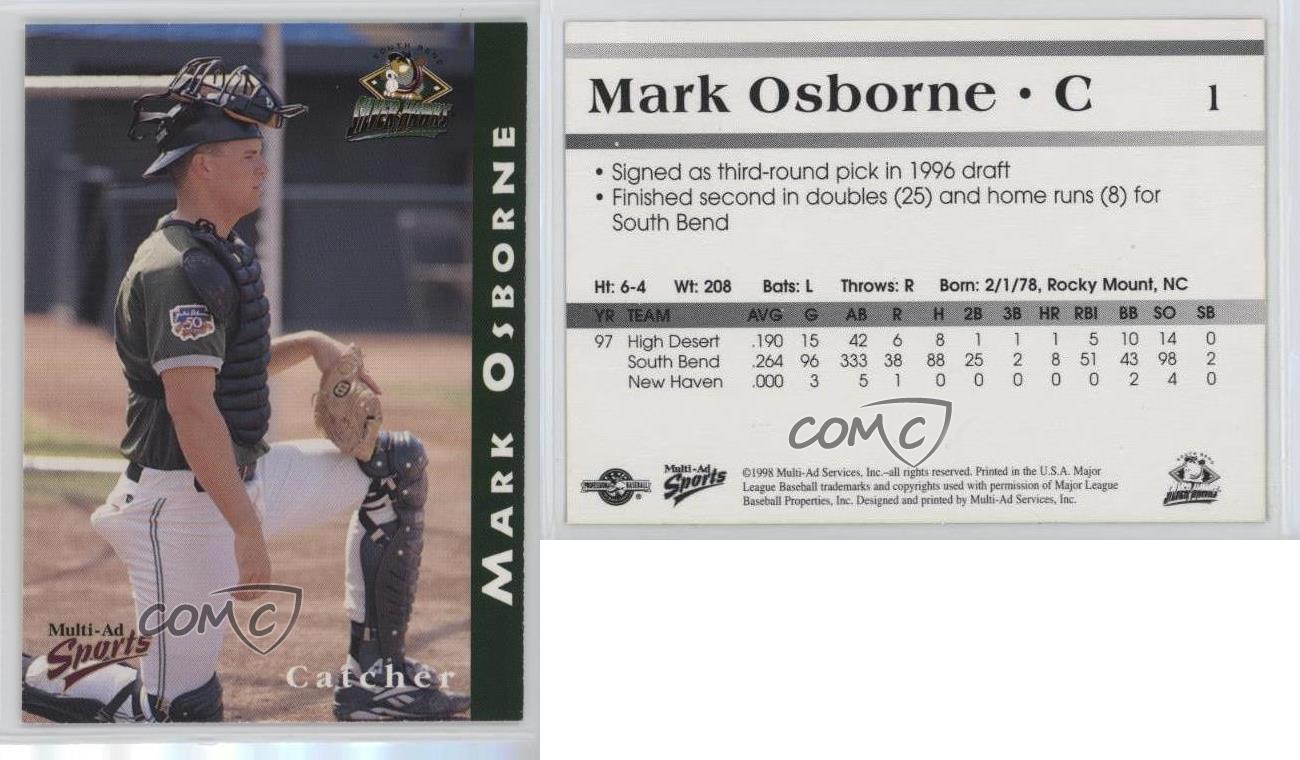 1998 Multi-annonces Sports South Bend Silver Hawks Mark Osborne #1 Rookie vendre RC