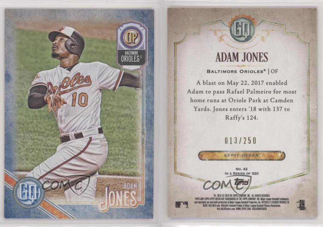 2018 points de vente Topps Gypsy Queen Indigo /250 Adam Jones #42