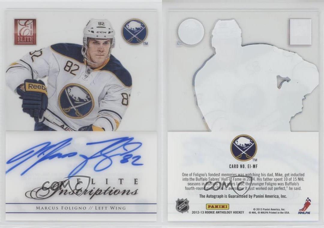 2012-13 Panini Rookie Anthology Elite Inscriptions Marcus Foligno #EI-MF Auto - Picture 3 of 4