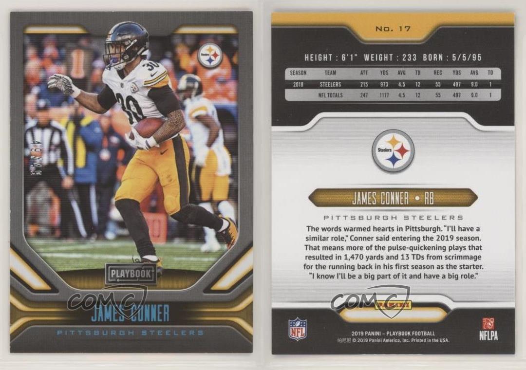 2019 Panini Playbook #17 James Conner Pittsburgh Steelers ~A3A