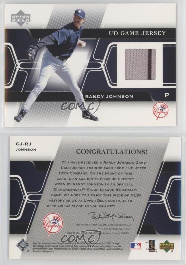  2005 Randy Johnson Upper Deck Trilogy Game Used Jersey Yankees # 10/99 : Collectibles & Fine Art