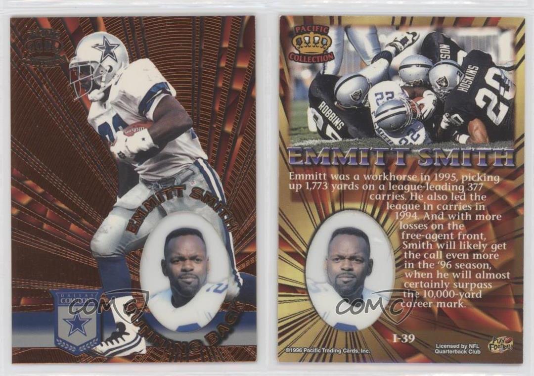 1996 Pacific Invincible Bronze Emmitt Smith #I-39 HOF - Picture 3 of 3