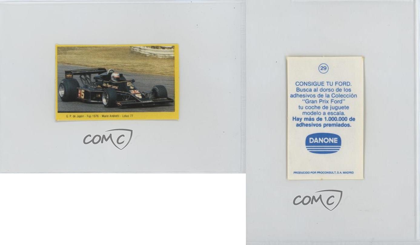 Autocollants Grand Prix Danone 1985 Mario Andretti en ligne #29 HOF