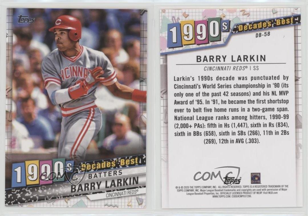 2020 Topps Decades Best Batters Barry Larkin #DB-58 HOF - Foto 4 di 4