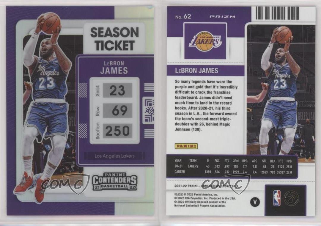 2021-22 Panini Contenders Photo Variation LeBron James #62.2 | eBay