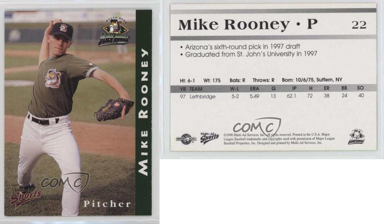 1998 Multi-annonces boutiques Sports South Bend Silver Hawks Mike Rooney #22