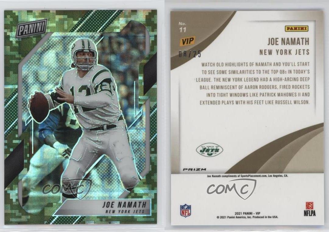 2021 Convention Nazionale VIP Gold Pack Verde Mimetico Prizm /25 Joe Namath #11 HOF - Foto 3 di 3