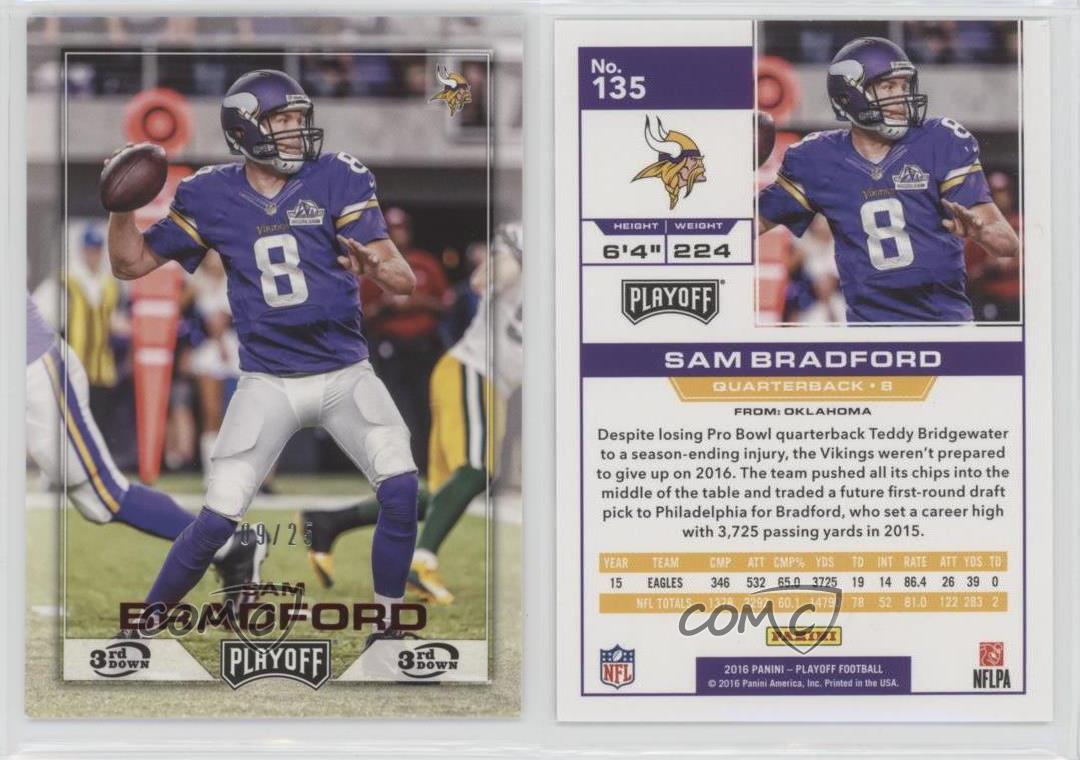 2016 Panini Playoff 3rd Down /25 Sam Bradford #135 - Bild 3 von 3