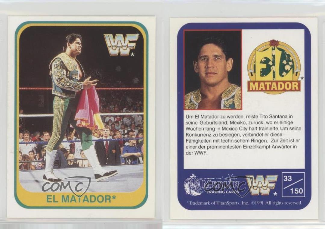 WWF Wrestling Merlin Trading Cards 1991 33 El Matador Karte Nr