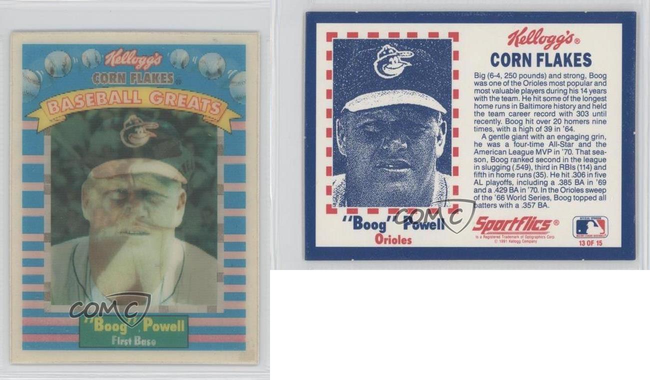 1991 Sportflics Kellogg's Corn Flakes Baseball Greats 13 Boog Powell