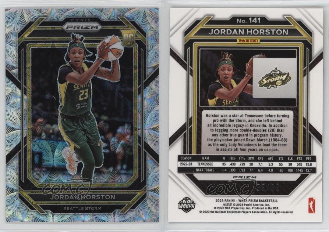 2023 Panini Prizm WNBA Premium Box Set Prizm /99 Jordan Horston #141 Rookie RC - Picture 3 of 3