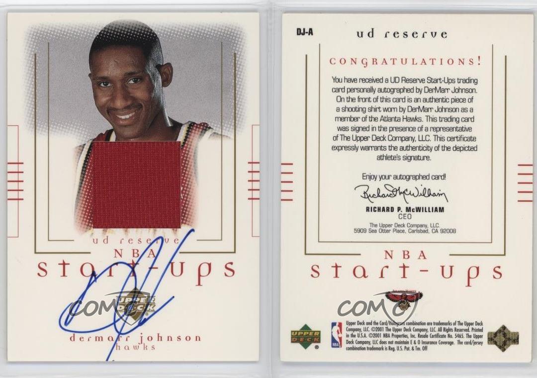 2000-01 Upper Deck Reserve NBA Start-Ups DerMarr Johnson #DJ-A Rookie Auto RC - Picture 4 of 4