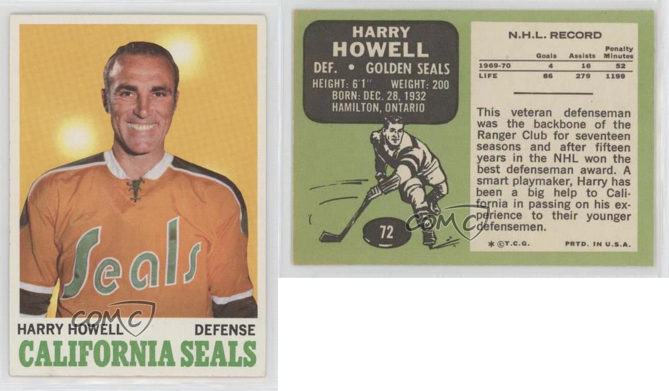 1970-71 Topps Harry Howell #72 HOF