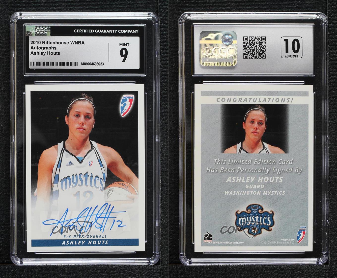 2010 Rittenhouse WNBA Rookie Auto Ashley Houts CGC 9 Mint Auto - Picture 3 of 3
