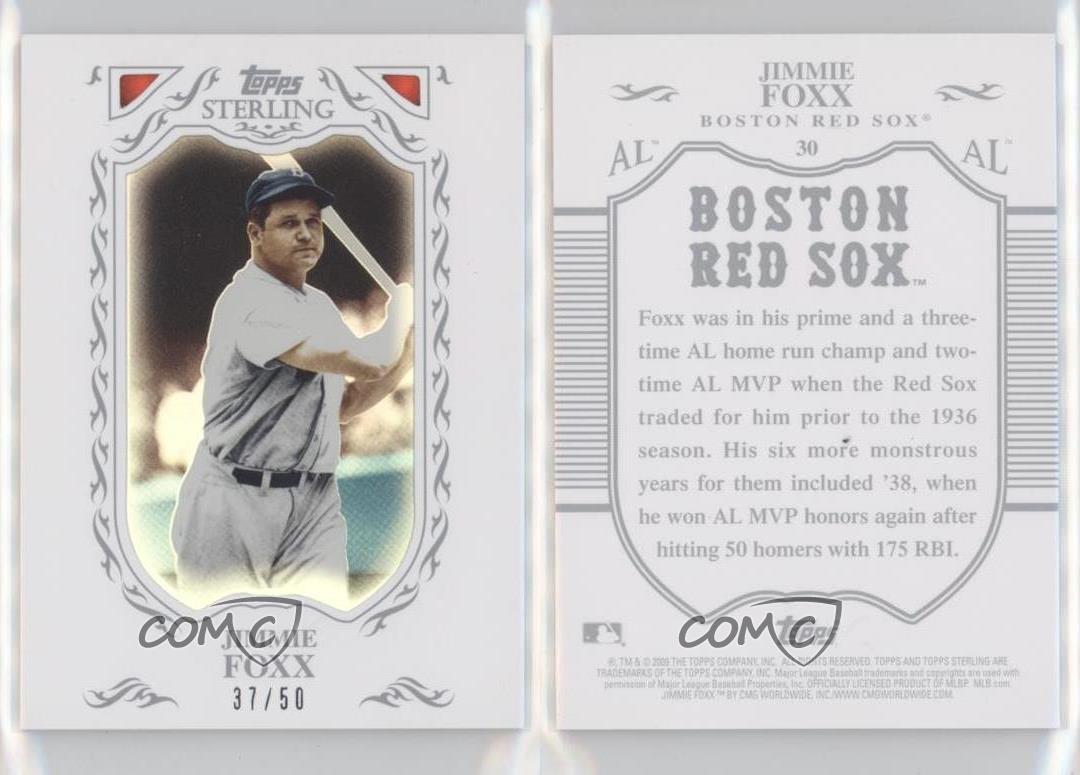 2009 Topps Sterling Framed White /50 Jimmie Foxx #30 HOF - Picture 3 of 3