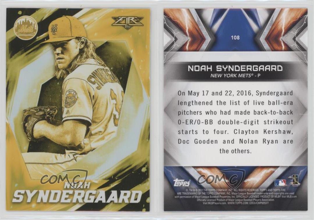 Sold at Auction: 2017 Topps Fire Noah Syndergaard Auto #18/25