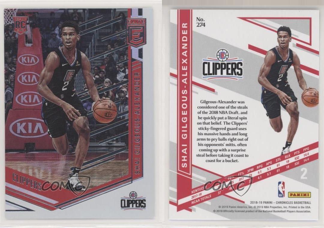 2018-19 Panini Chronicles Elite Shai Gilgeous-Alexander #274 Rookie RC | eBay