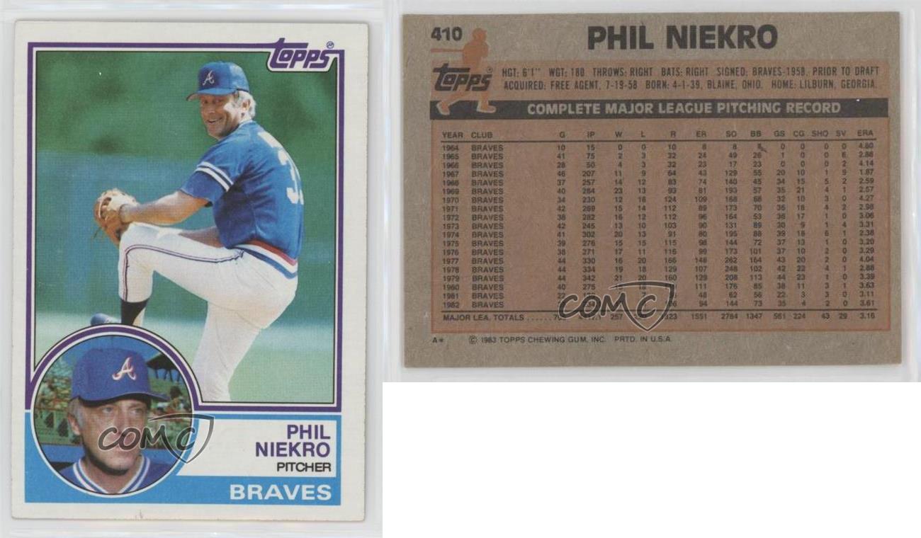 1974 1976 1979 Topps Baseball Phil Niekro Atlanta Braves VTG 3