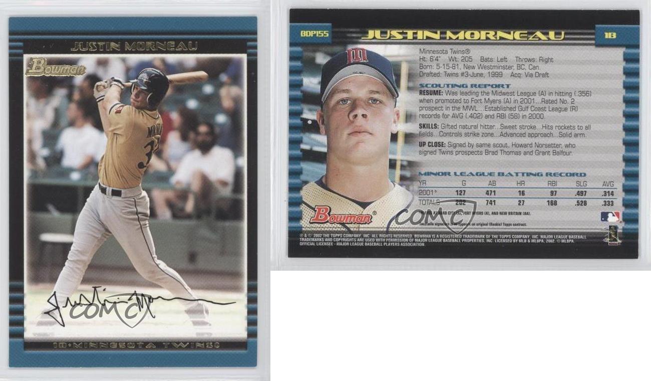 2002 Bowman Draft Justin Morneau #BDP155 - Picture 4 of 4