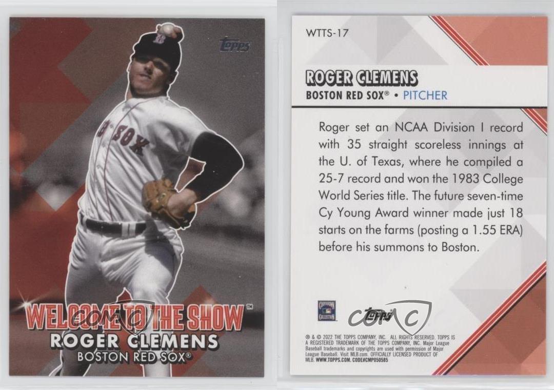  2022 Topps Series 1 Baseball Welcome to the Show #WTTS-17 Roger  Clemens Boston Red Sox Official MLB Trading Card : Sports & Outdoors