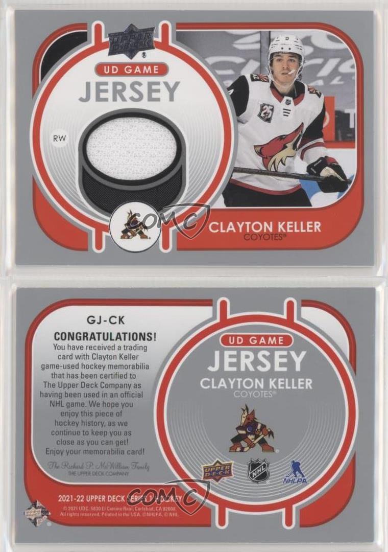 2021-22 Upper Deck Series 1 UD Game Jersey Clayton Keller #GJ-CK