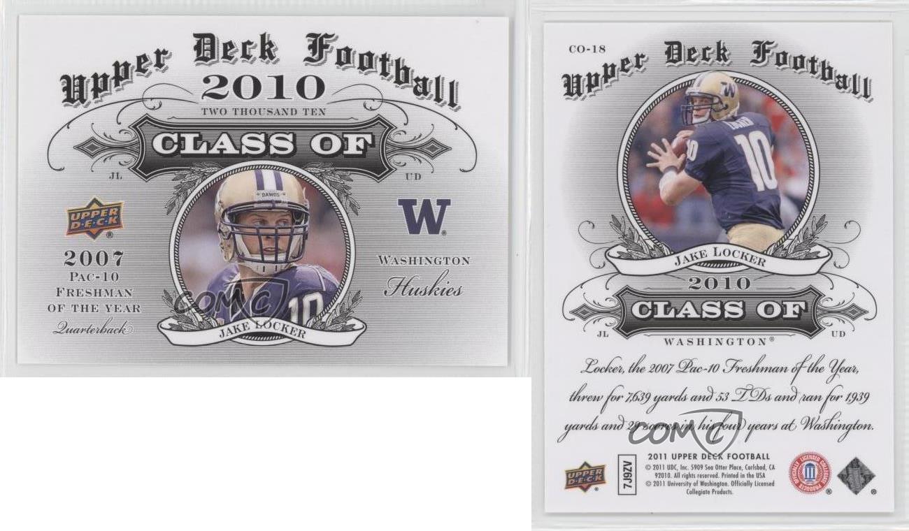 2011 Upper Deck Class Of Jake Locker #CO-18 Rookie RC