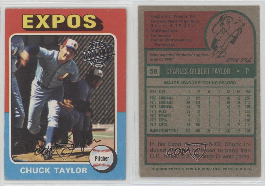 2015 Topps Originals Buybacks Chuck Taylor 1975-58 Baseball Card