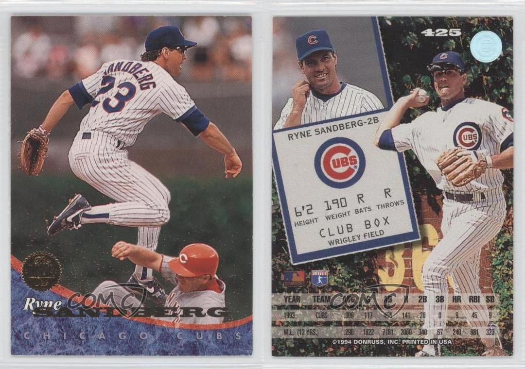 1994 Leaf 425 Ryne Sandberg Chicago Cubs Baseball Card eBay