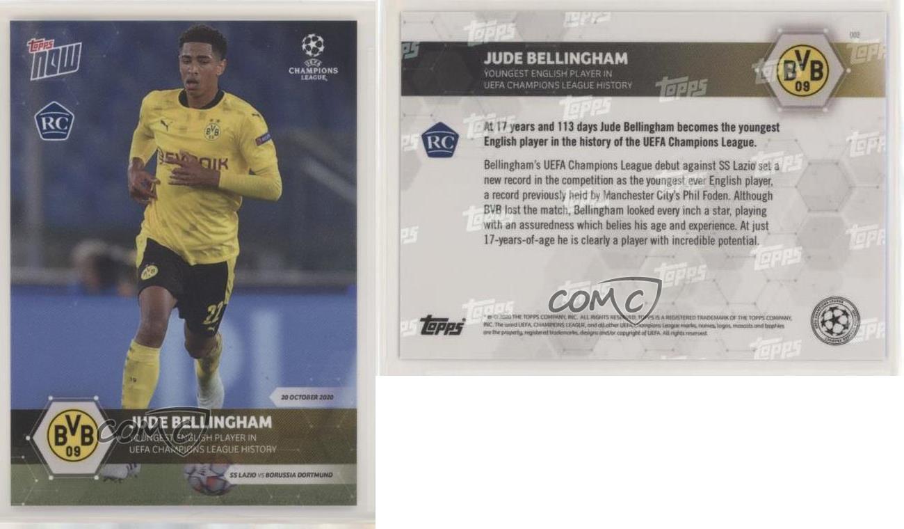 2020-21 Topps Now UEFA Champions League #2 Jude Bellingham RC /4994 