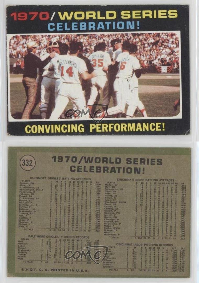 1971 Topps 1970 World Series Baltimore Orioles #332