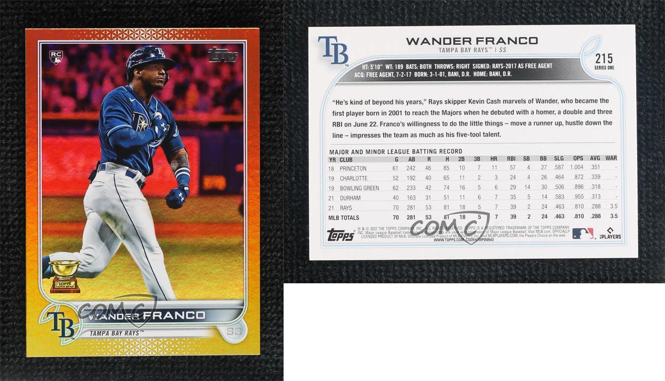 Wander Franco 2022 Topps Series One Gold Foil Rookie Card #215