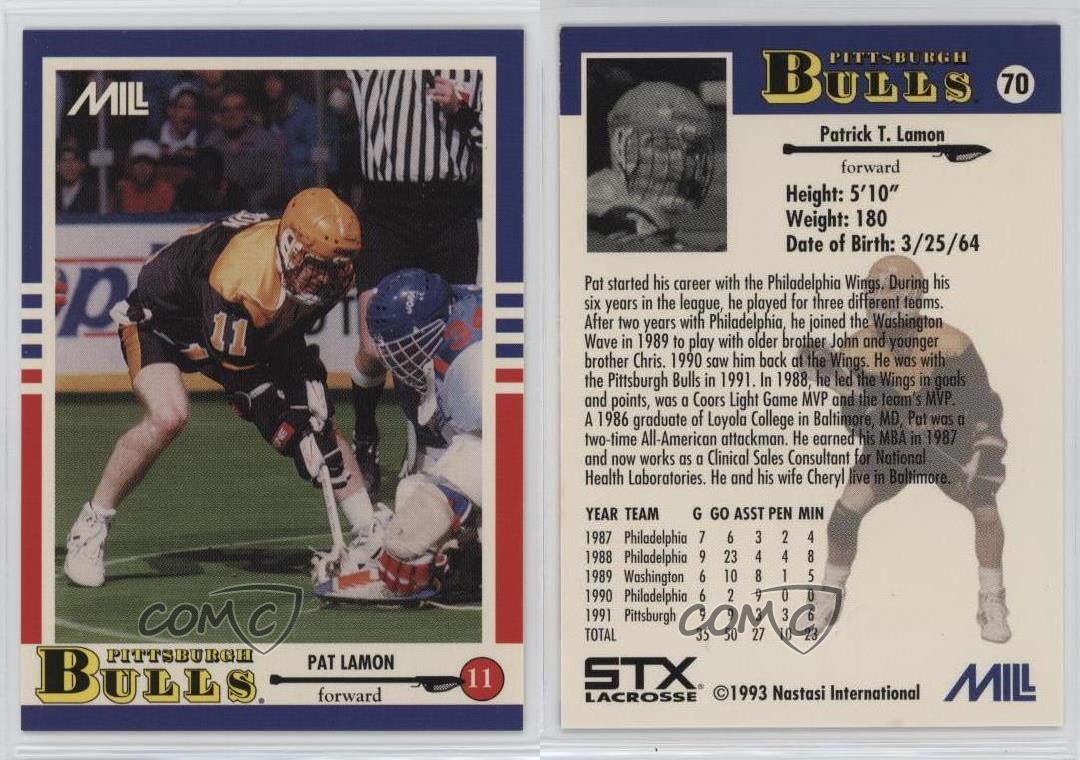 1993 STX Lacrosse MILL Pat Lamon #70