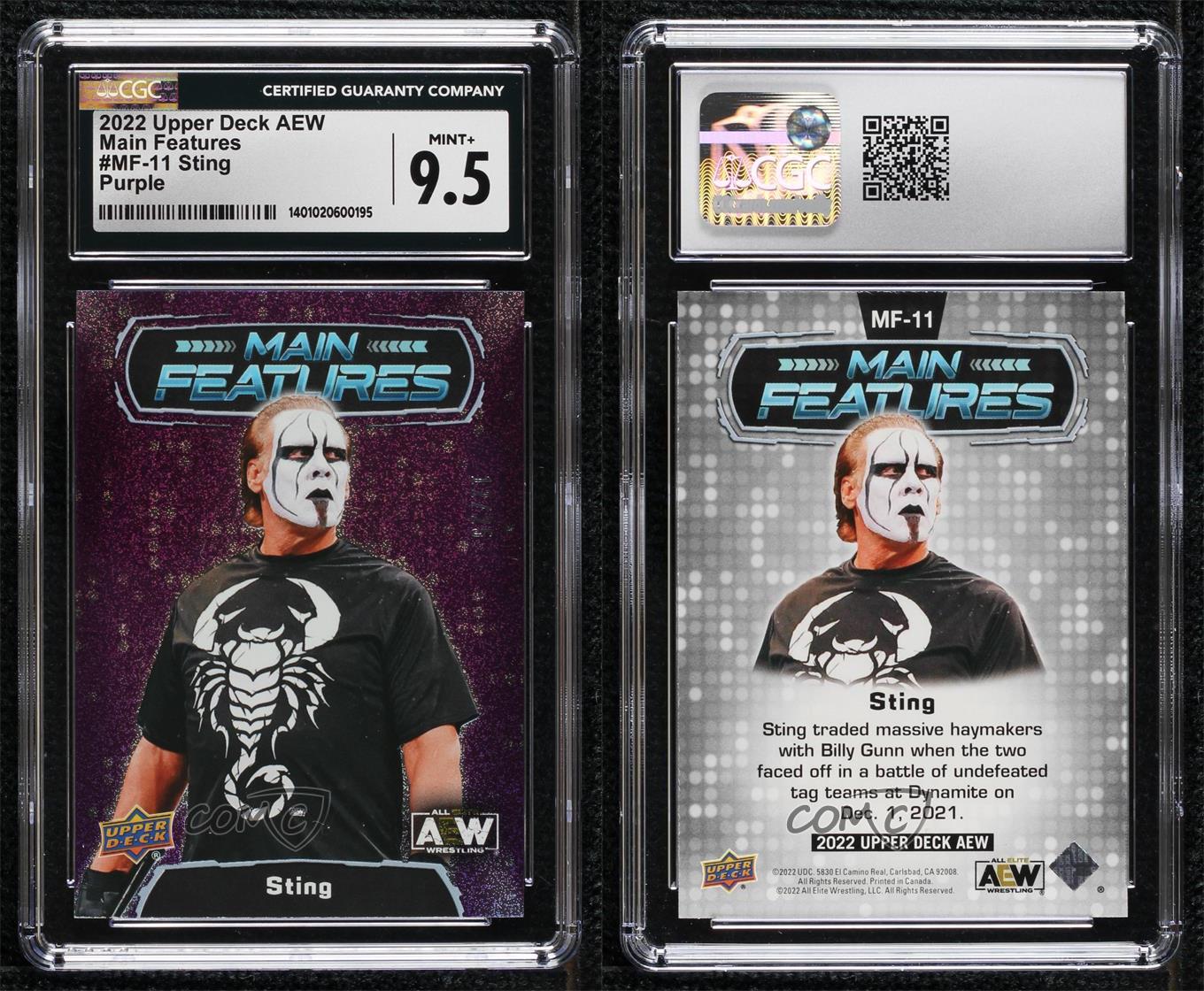 2022 AEW All Elite Wrestling Main Features Purple /25 Sting #MF-11 CGC 9.5 Mint+