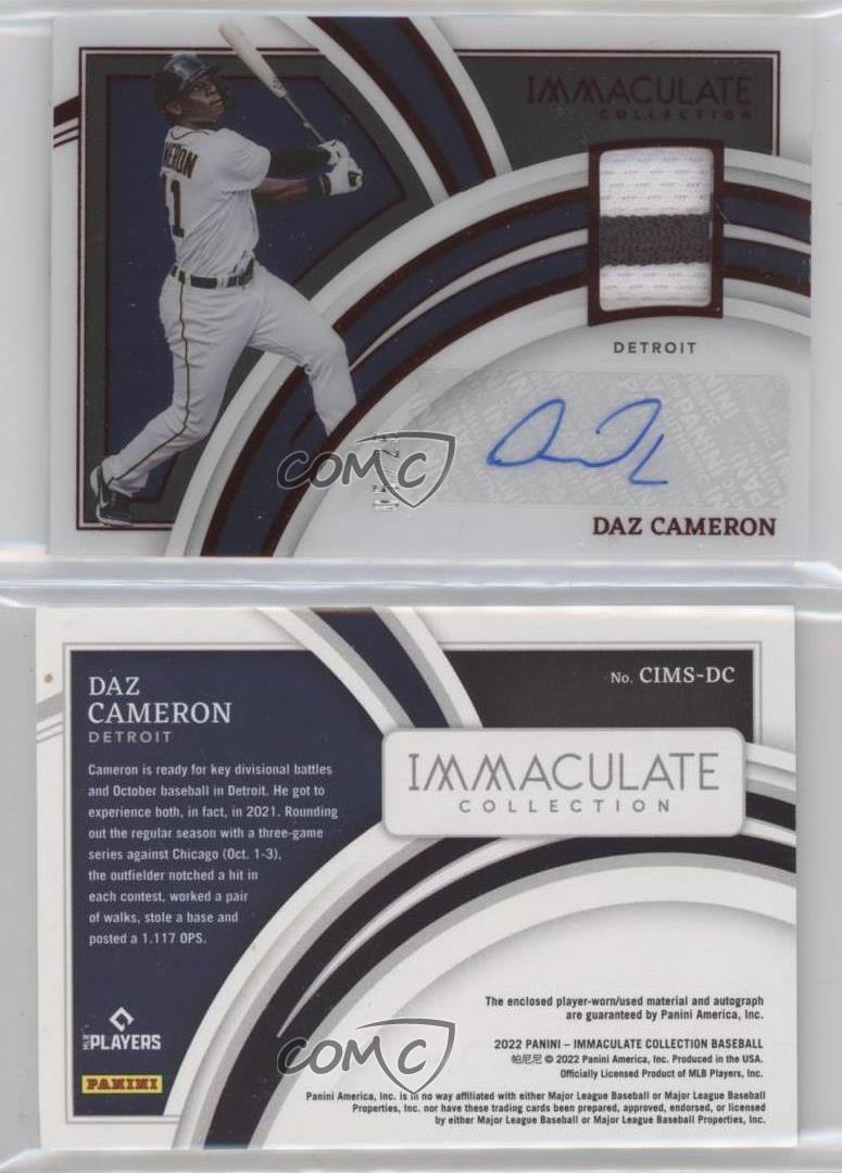 2022 Panini Immaculate Clearly Material Signatures Red /25 Daz Cameron Auto  | eBay