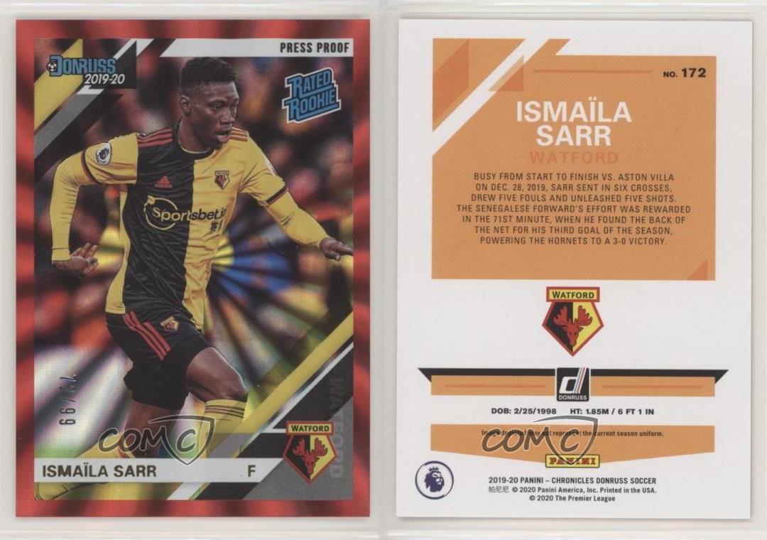 2019-20 Panini Chronicles Press Proof Red Laser /99 Ismaila Sarr 