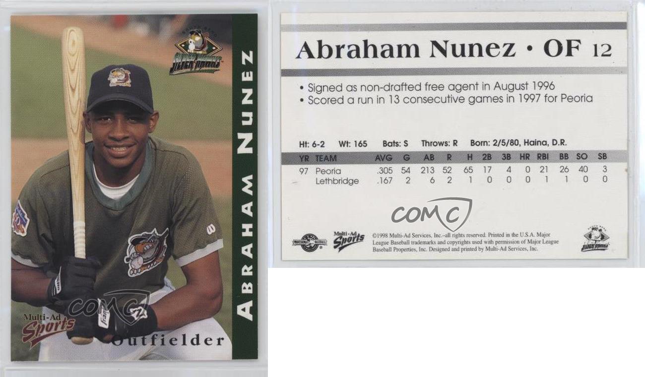 1998 Multi-annonces vendre Sports South Bend Silver Hawks Abraham Nunez #12