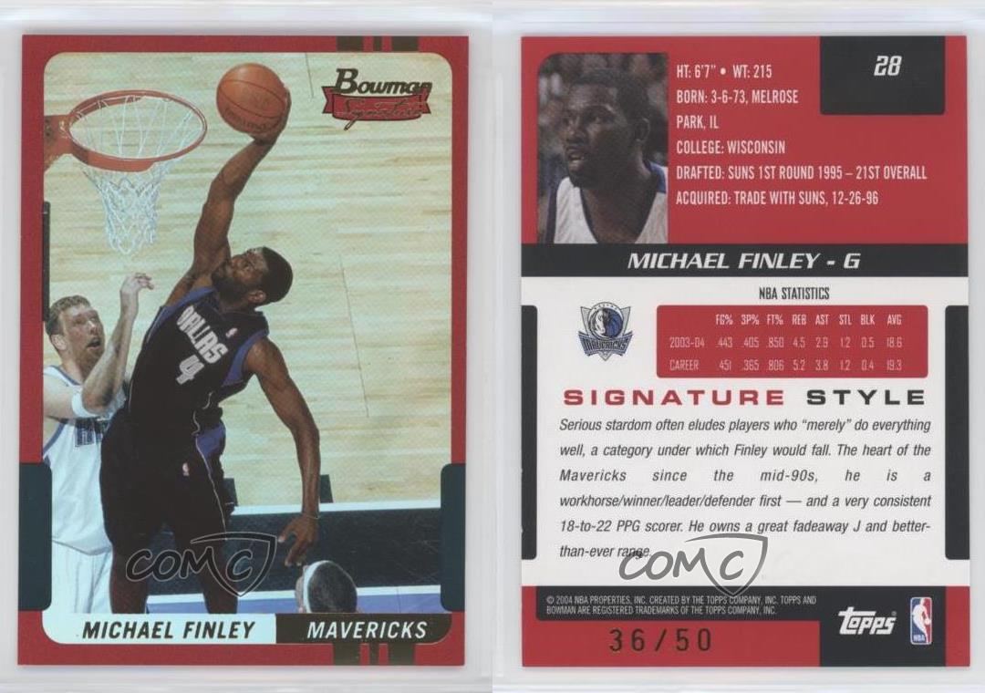 2004-05 Bowman Signature Foil /50 Michael Finley #28 - Picture 3 of 3