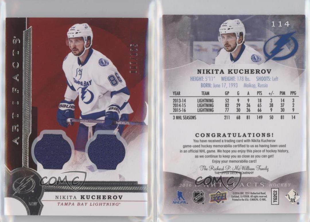 2016-17 UD Black Black Hole Relics Nikita Kucherov #BH-NK