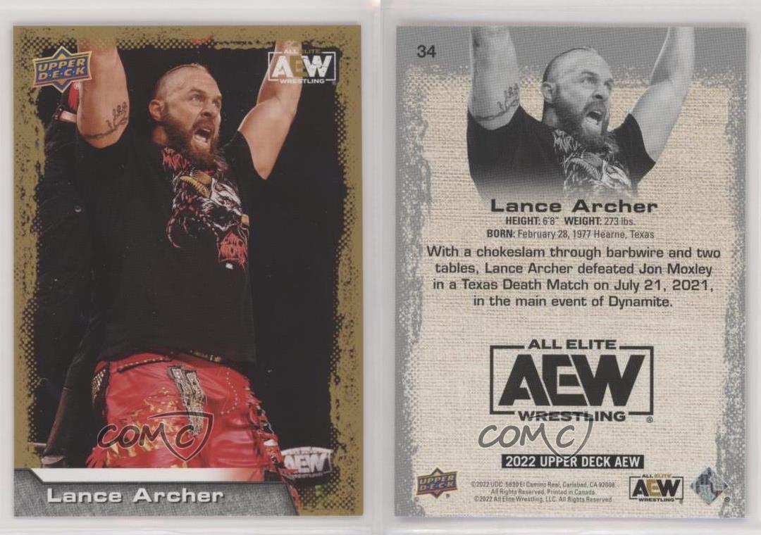 2022 Upper Deck AEW All Elite Wrestling Gold Lance Hoyt Lance Archer #34