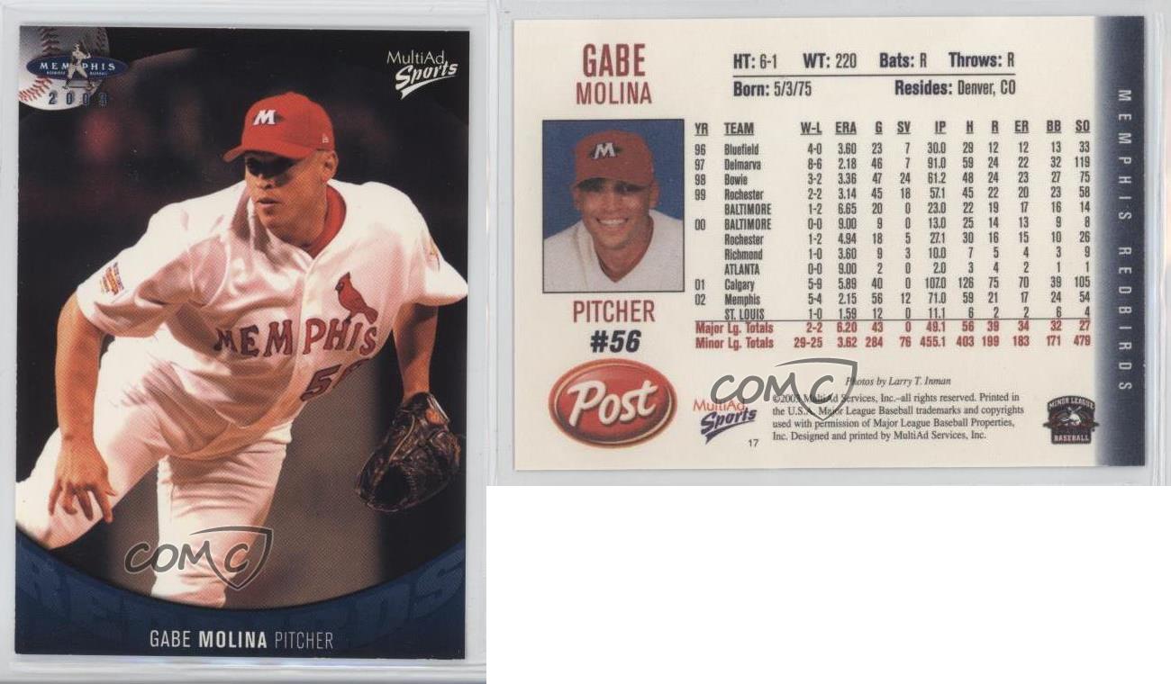 03 Multiad Sports Memphis Redbirds Gabe Molina 17 Ebay