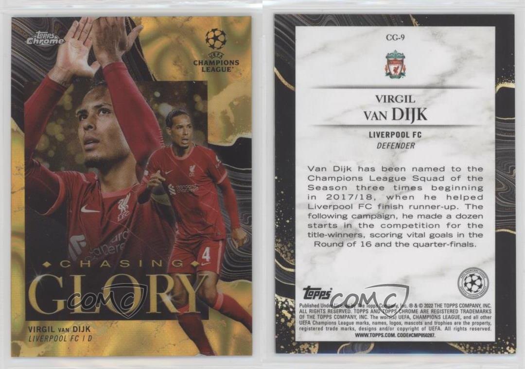 2021-22 Topps Chrome UCL Chasing Glory Gold Lava Virgil Van Dijk #CG-9